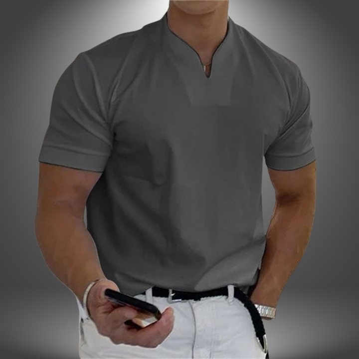 Belo | Herren V-Ausschnitt Shirt Kurzarm Freizeithemd
