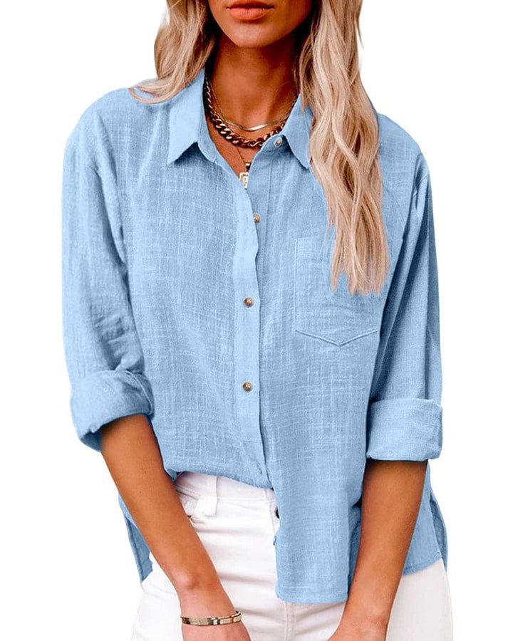 Java | Damen hemd Loose Fit Langarm Freizeithemd