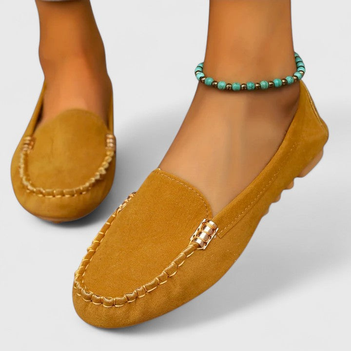 Rubie | Damen Loafer Velours Slip-On Flache Schuhe Freizeitschuh