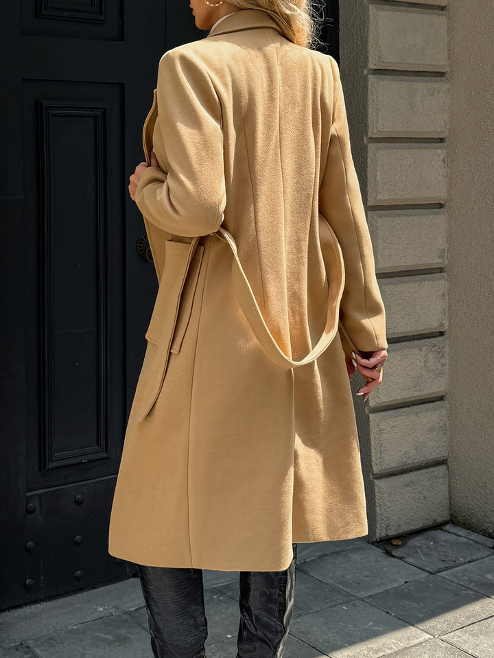 Ragnfrid | Damen Langer Mantel mit Gürtel