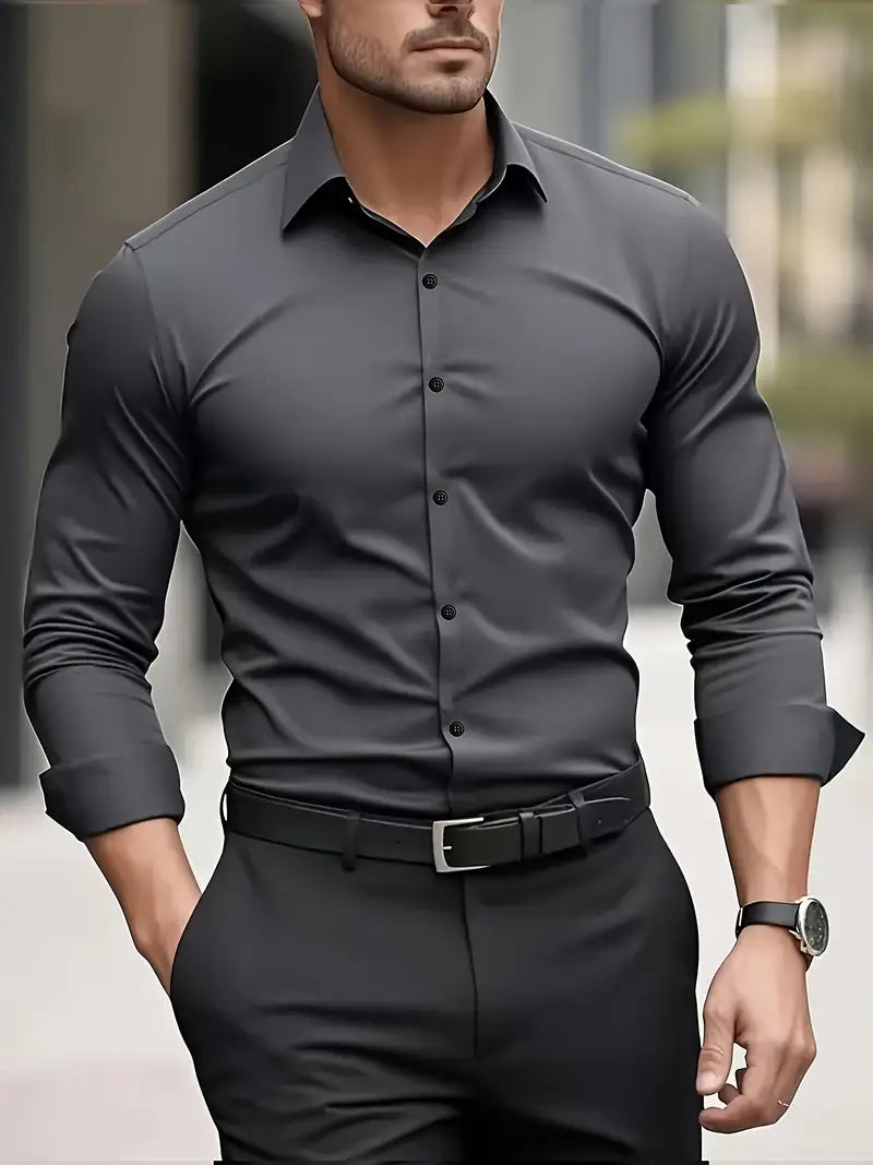 Marc | Herren Businesshemd Slim Fit Langarm Knopfleiste