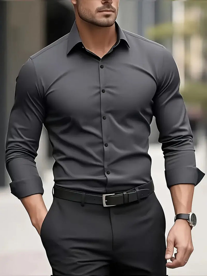 Marc | Herren Businesshemd Slim Fit Langarm Knopfleiste
