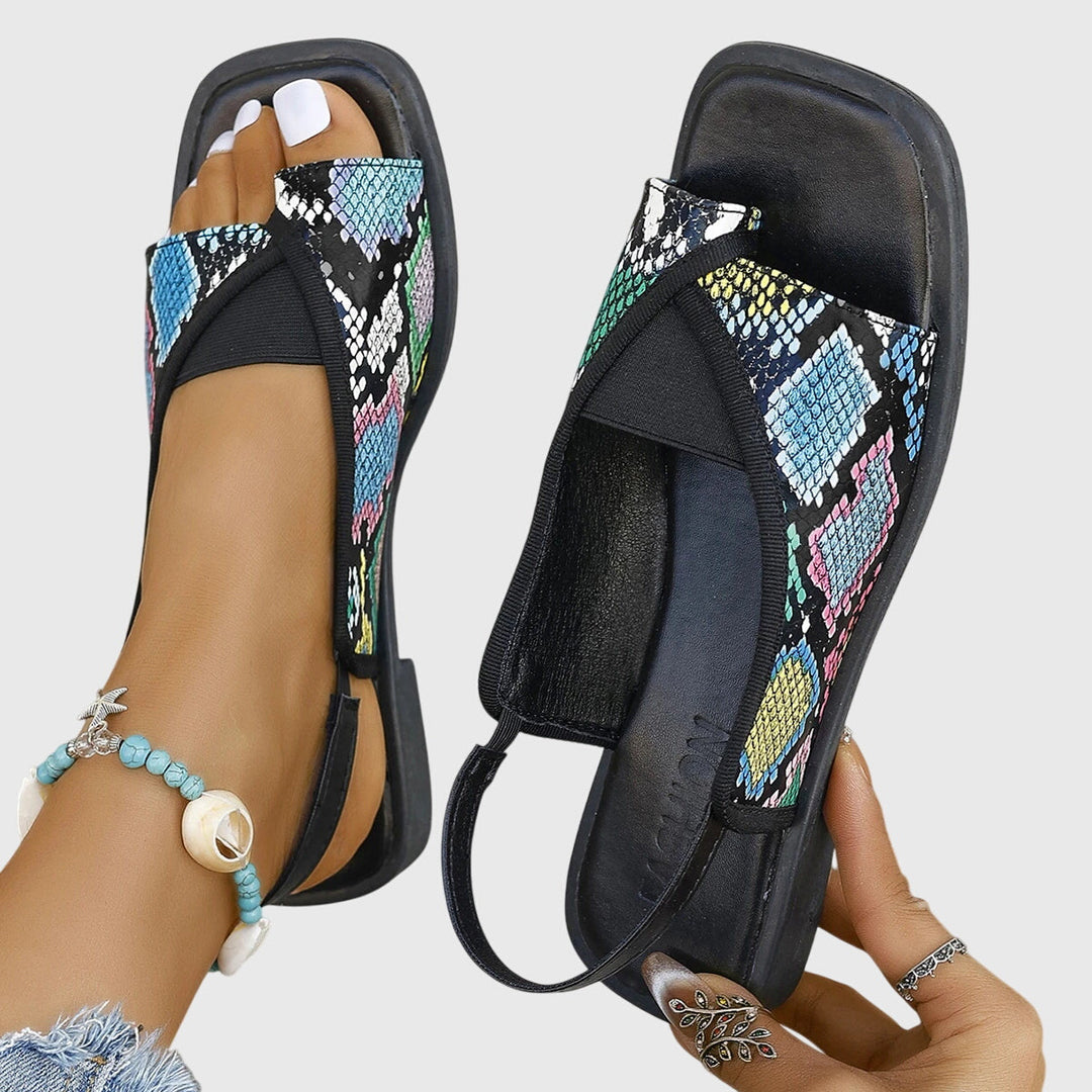 Mila | Damen Sandalen Flach Slingback Offen Sommer Komfortschuhe