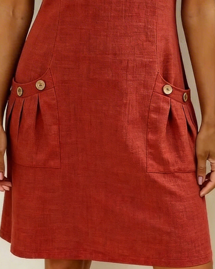 Mia | Damen kleid Kurzarm A-Linie mit Reißverschluss