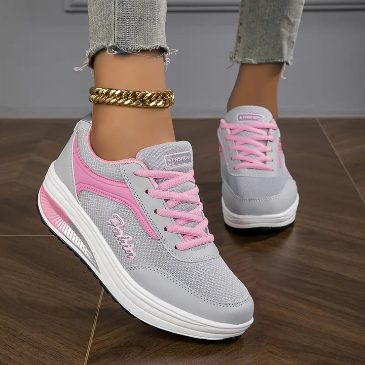 Nova | Damen Plateau Sneaker mit Schnürung Freizeitschuhe