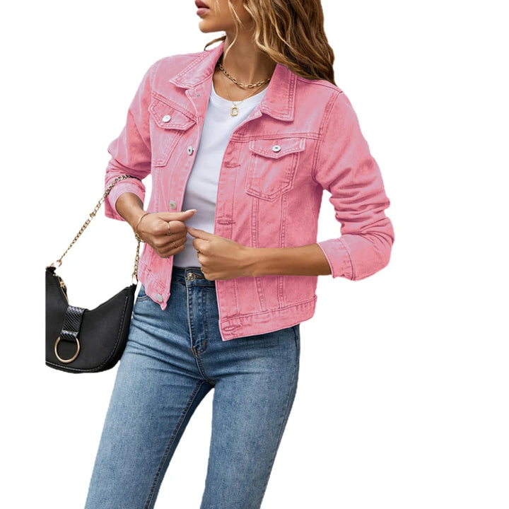 Biana | Damen Jeansjacke Klassische Denim Jacke mit Taschen