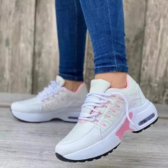 Vera | Damen Sneaker Luftkissen Plateau Schnürschuhe Komfort
