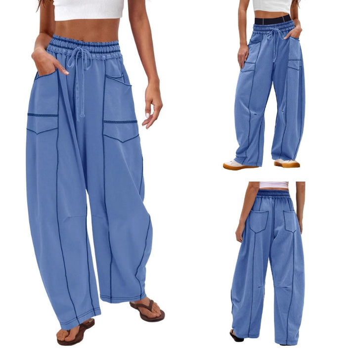 Zara | Damen Cargo Hose Weit High Waist Loose Fit Freizeithose
