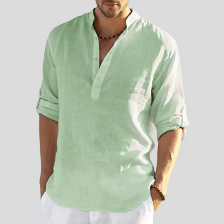Sed | Herren hemd V-Ausschnitt Henley Kurzarm Casual