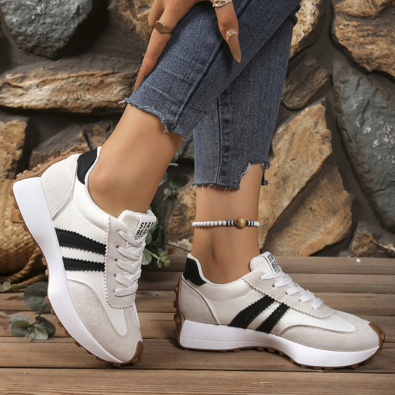 Remy | Damen Retro Sneaker Plateau Wildleder Laufschuhe