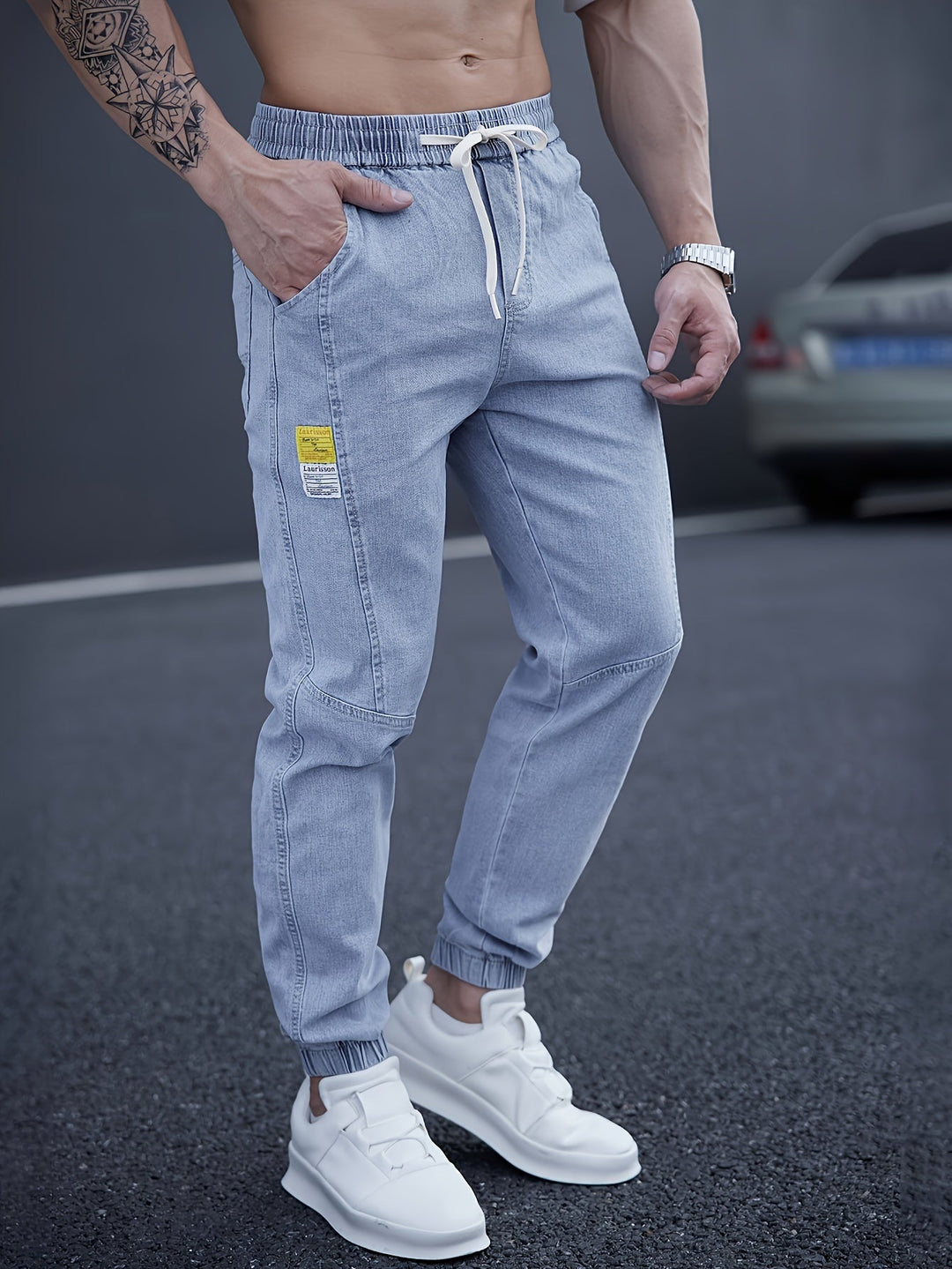Albert | Herren Denim Jogger Jeans Elastischer Bund Slim Fit