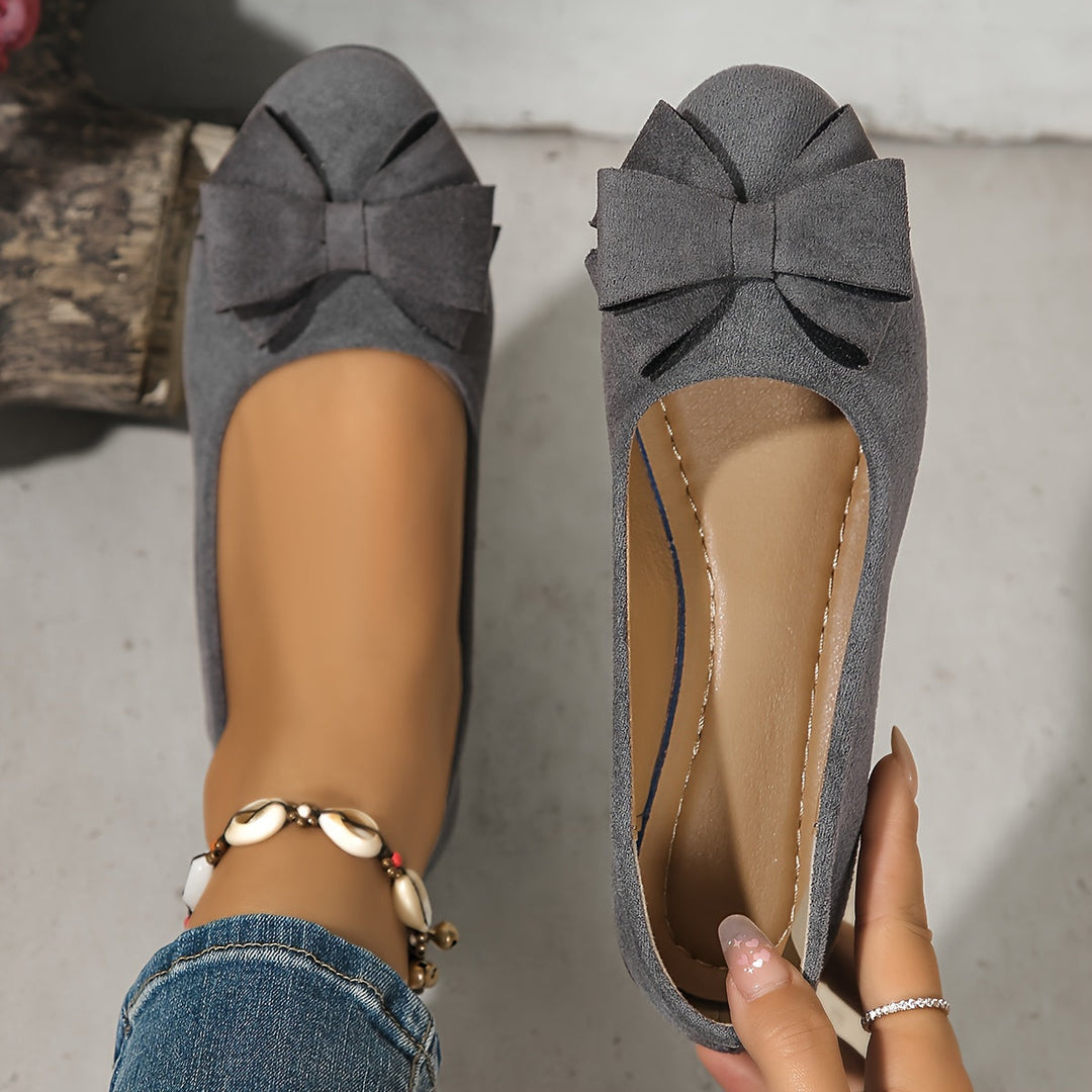 Zella | Damen Ballerinas mit Schleife Wildleder-Optik