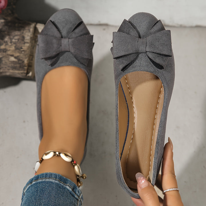 Zella | Damen Ballerinas mit Schleife Wildleder-Optik