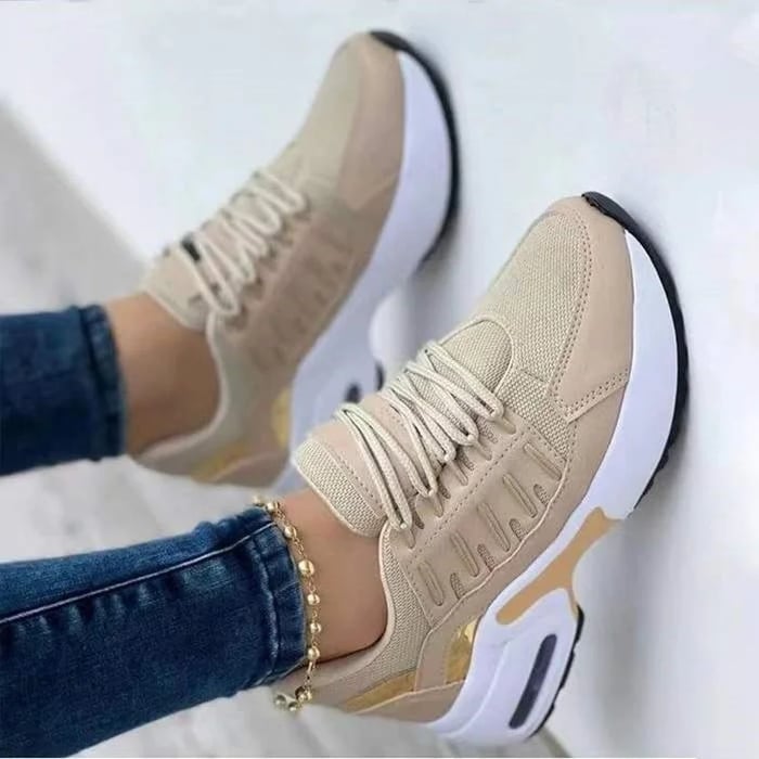 Vera | Damen Sneaker Luftkissen Plateau Schnürschuhe Komfort