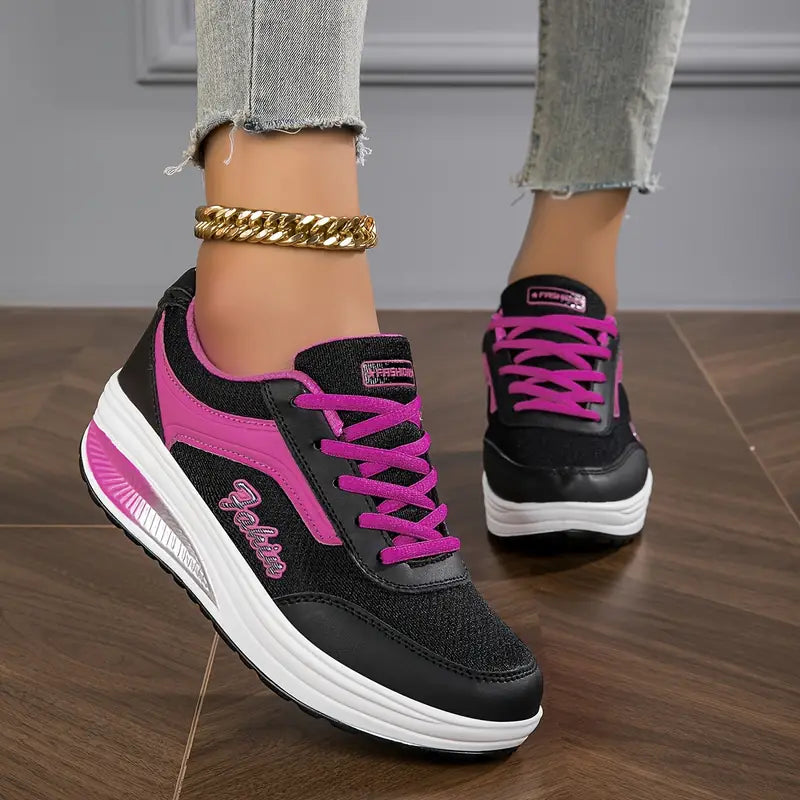 Nova | Damen Plateau Sneaker mit Schnürung Freizeitschuhe