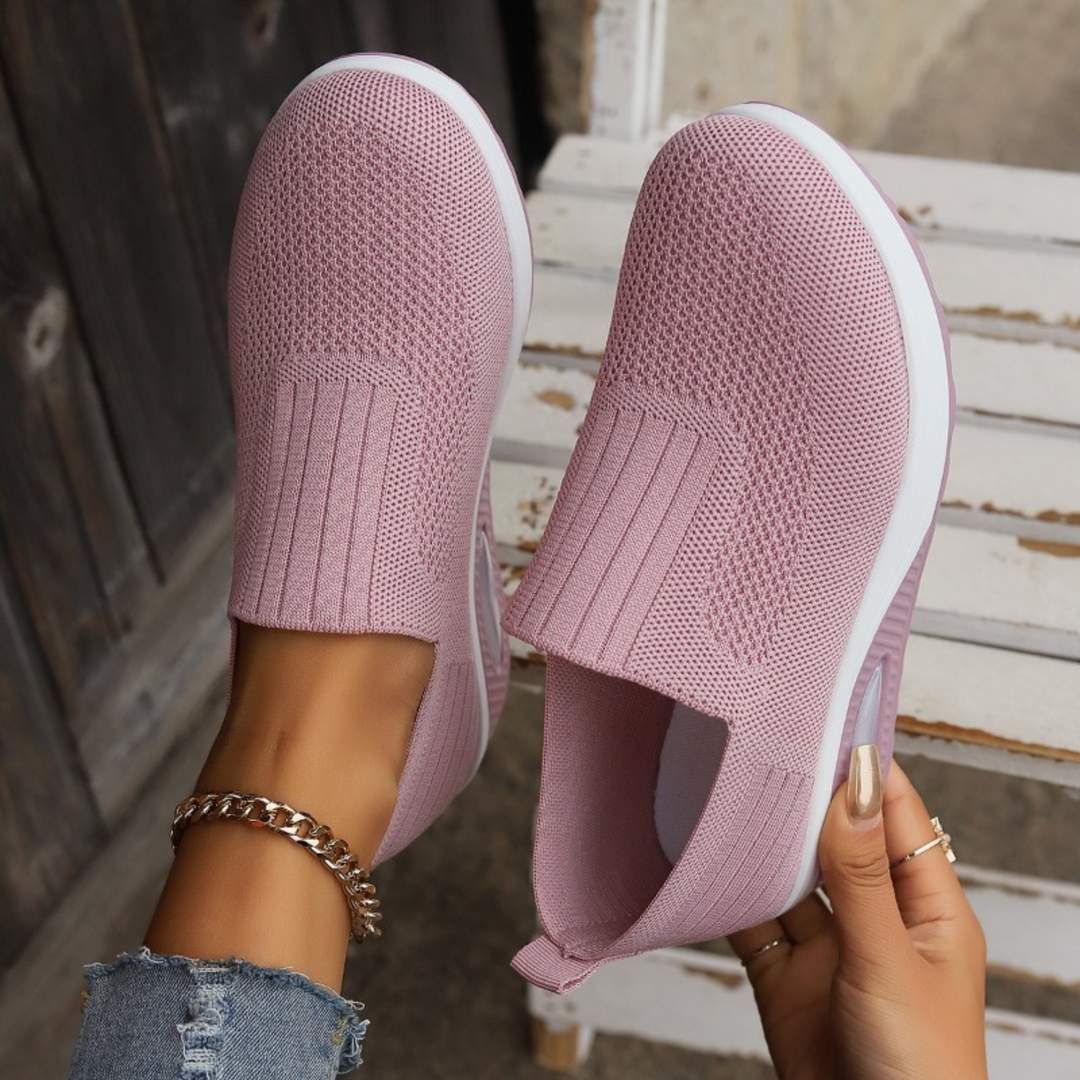 Sofia | Damen Slip-On Sneaker Keilsohle Mesh Freizeitschuhe