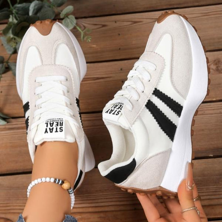 Remy | Damen Retro Sneaker Plateau Wildleder Laufschuhe