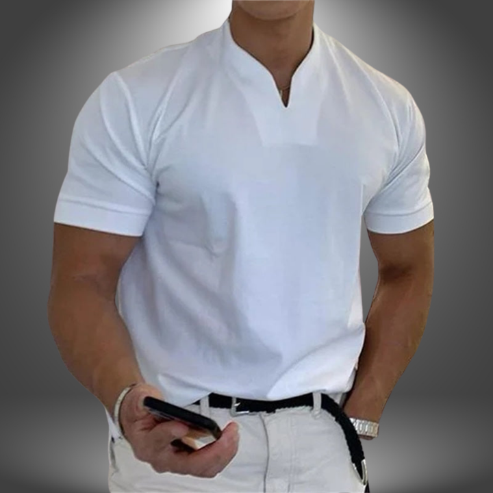 Belo | Herren V-Ausschnitt Shirt Kurzarm Freizeithemd