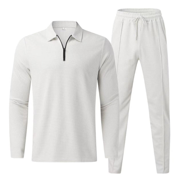 Luca | Herren Strick Set 2-teilig Polo Zip Pullover Jogger Hose