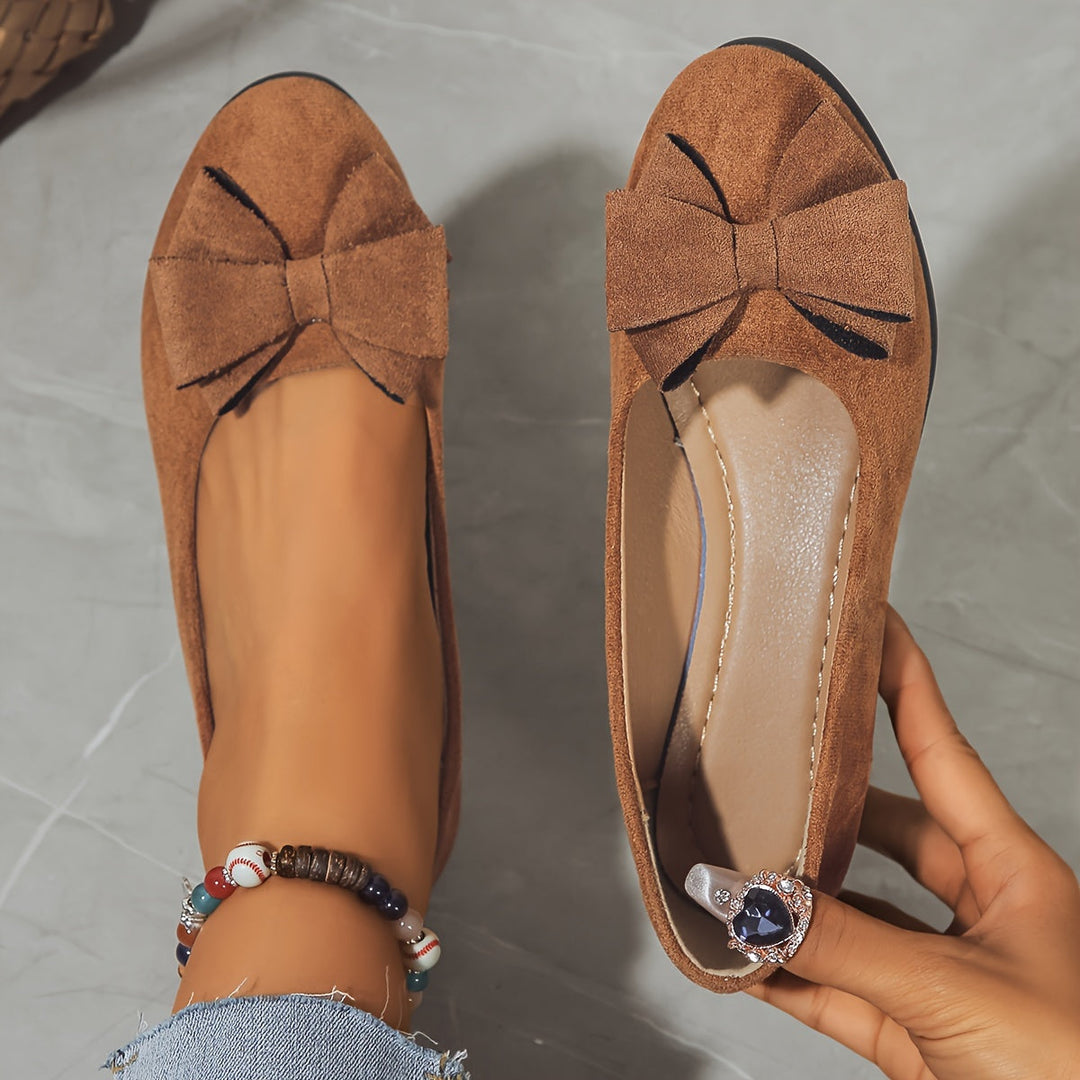 Zella | Damen Ballerinas mit Schleife Wildleder-Optik