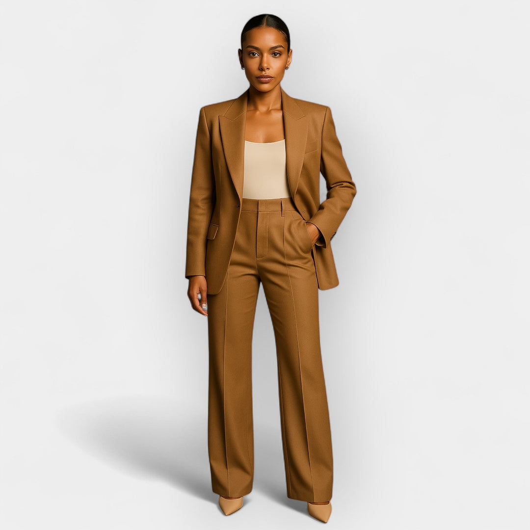 Clara | Damen Hosenanzug Set mit Blazer und weiter Hose