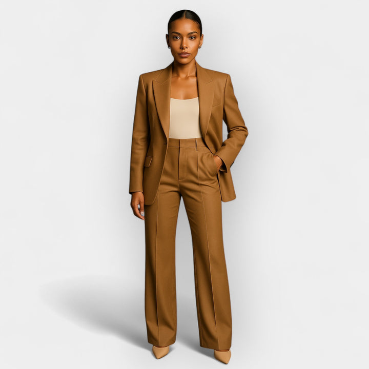 Clara | Damen Hosenanzug Set mit Blazer und weiter Hose
