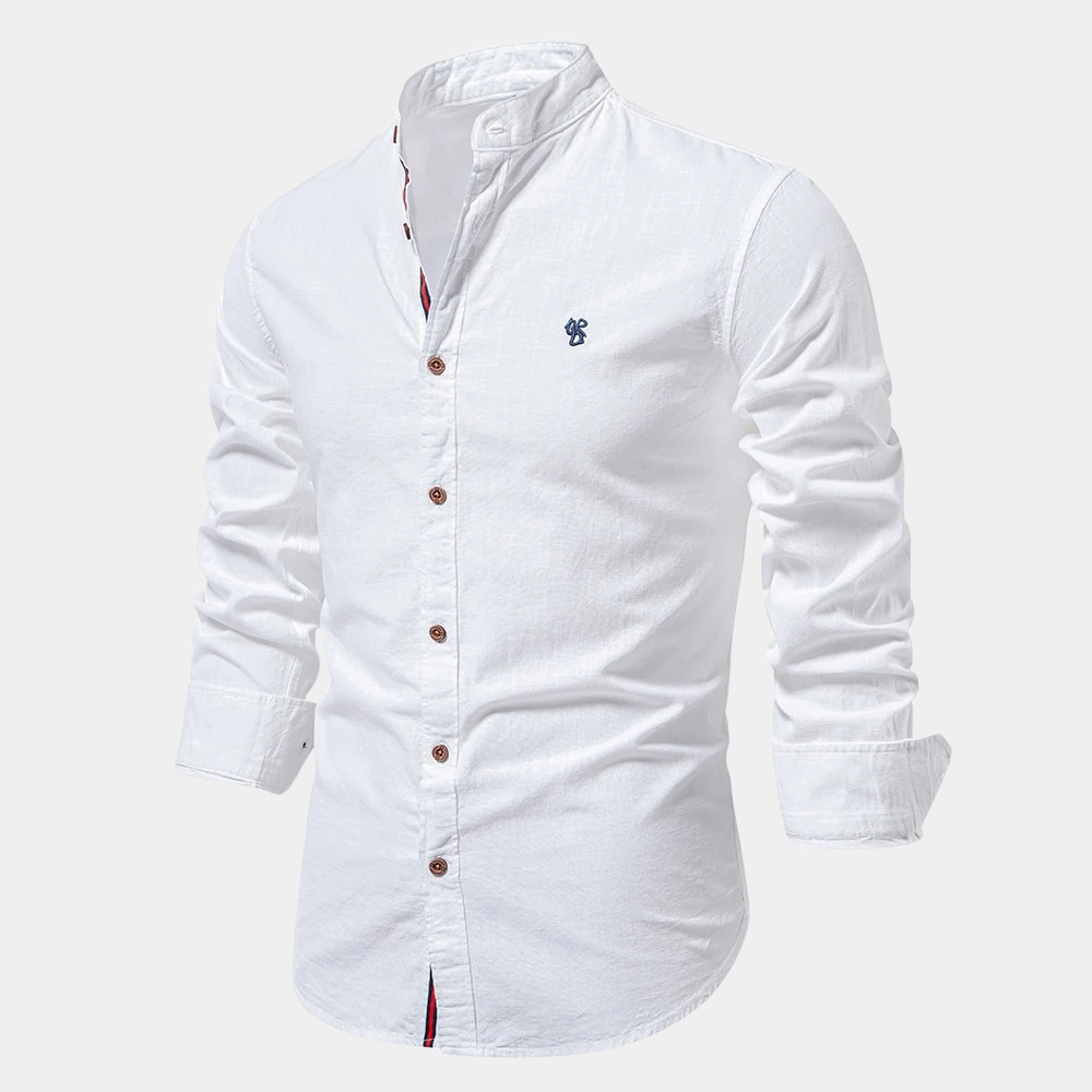 Evo | Herren hemd Stehkragen Langarm Slim Fit Frühling