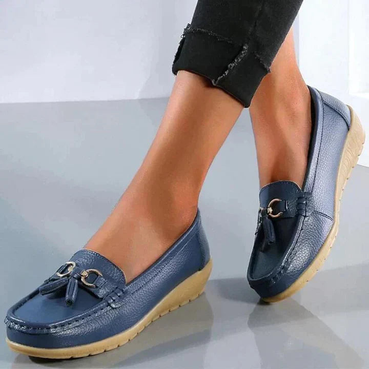 Leda | Damen Loafer mit Quaste Flache Schuhe Schlupfschuh
