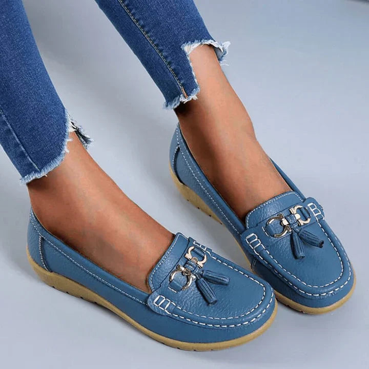 Leda | Damen Loafer mit Quaste Flache Schuhe Schlupfschuh