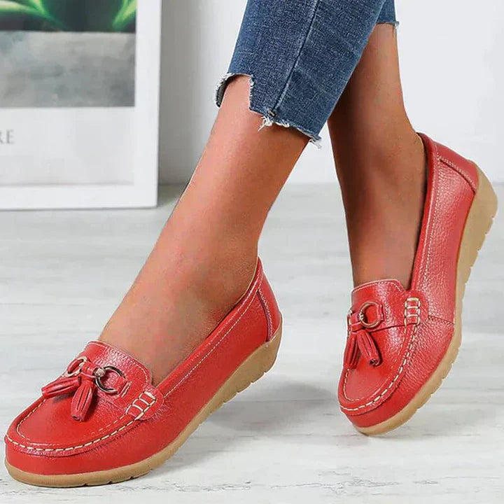 Leda | Damen Loafer mit Quaste Flache Schuhe Schlupfschuh