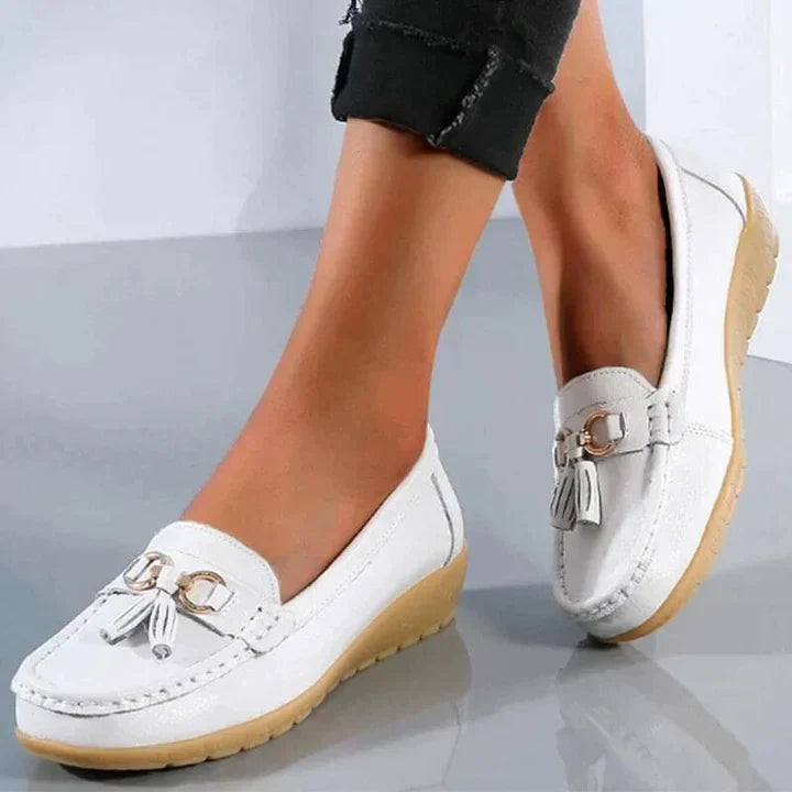 Leda | Damen Loafer mit Quaste Flache Schuhe Schlupfschuh