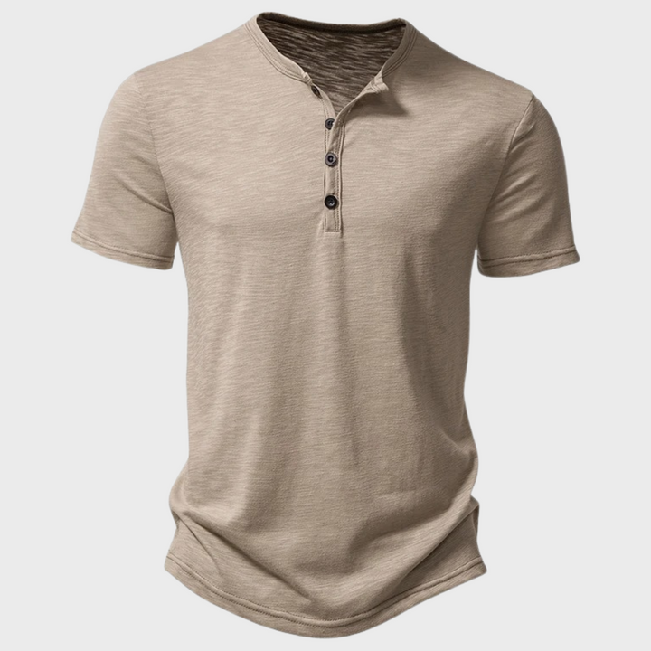 Jumas | Herren Henley Shirt Kurzarm Knopfleiste T-Shirt Casual