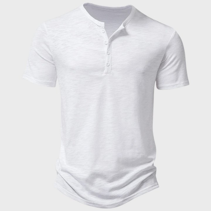 Jumas | Herren Henley Shirt Kurzarm Knopfleiste T-Shirt Casual