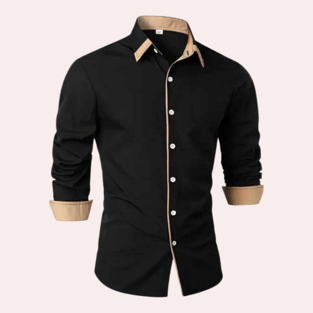 Tyler | Herren Businesshemd Slim Fit Kontrastkragen Langarm