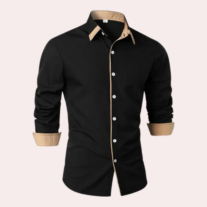Tyler | Herren Businesshemd Slim Fit Kontrastkragen Langarm