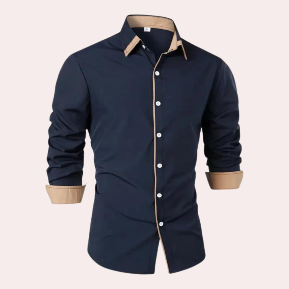 Tyler | Herren Businesshemd Slim Fit Kontrastkragen Langarm