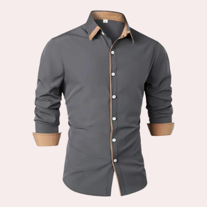 Tyler | Herren Businesshemd Slim Fit Kontrastkragen Langarm