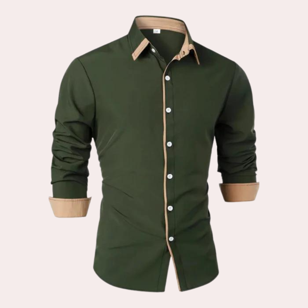 Tyler | Herren Businesshemd Slim Fit Kontrastkragen Langarm