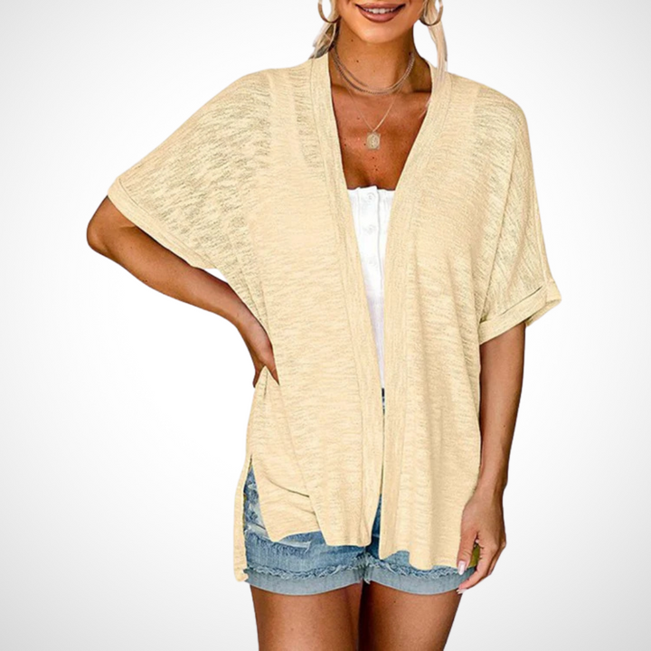 Rosal | Damen Kurzarm Cardigan Offen Leicht Sommer