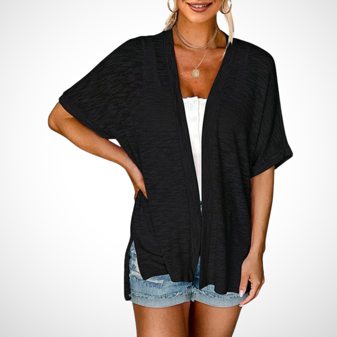 Rosal | Damen Kurzarm Cardigan Offen Leicht Sommer