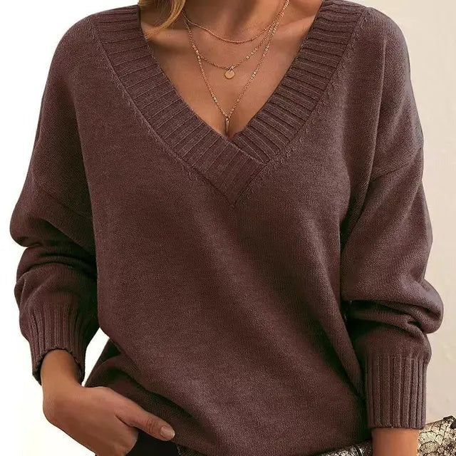 Corvela | Damen V-Ausschnitt Strickpullover
