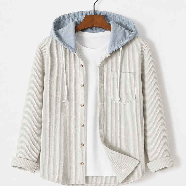 Ridge | Herren Cord Hemdjacke Kapuze Überhemd Shacket