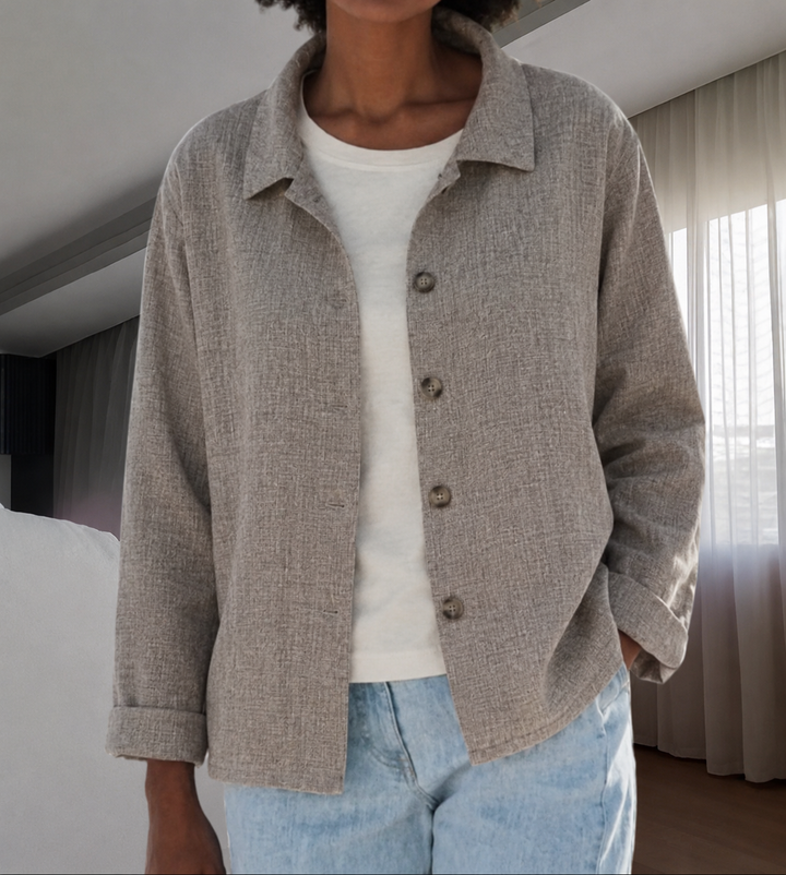 Britta | Damen Übergangsjacke mit Kragen Knopfleiste
