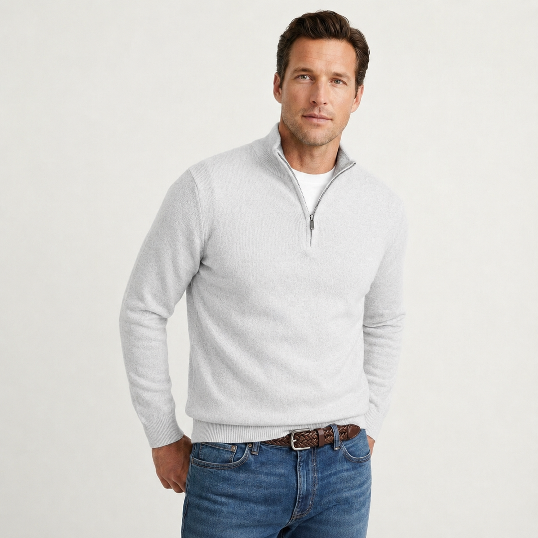 Fabian | Herren Quarter-Zip Pullover Stehkragen
