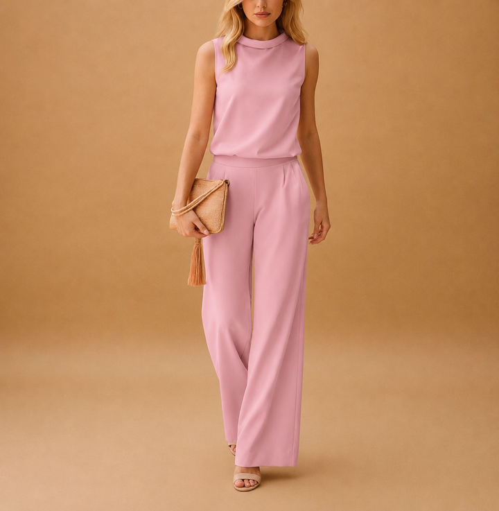 Thekla | Damen Ärmelloser Weites Bein Jumpsuit