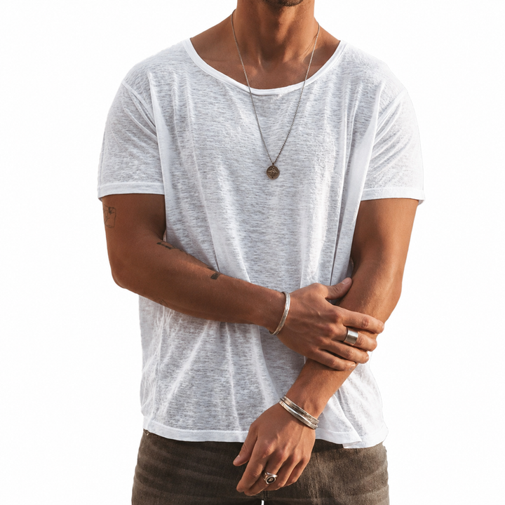 Leon | Herren Oversize T-Shirt Rundhals, lässiges Kurzarm Shirt
