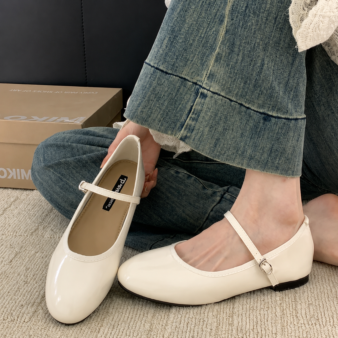 Aleda | Damen Mary Jane Pumps Lackoptik Blockabsatz