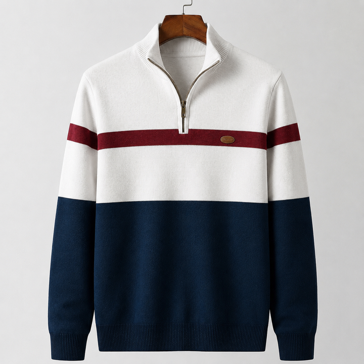 Elton | Herren-Pullover mit halbem Reißverschluss