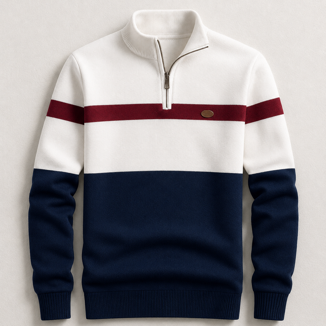Elton | Herren-Pullover mit halbem Reißverschluss