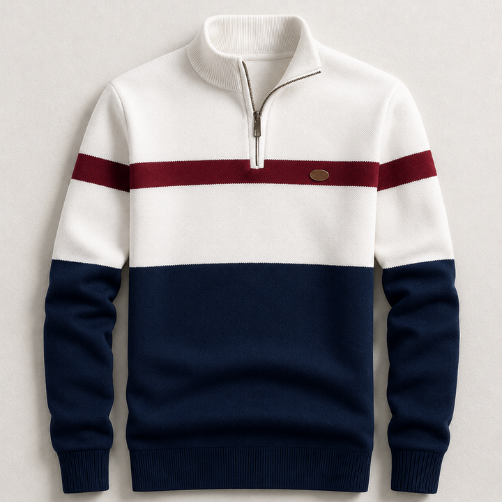 Elton | Herren-Pullover mit halbem Reißverschluss